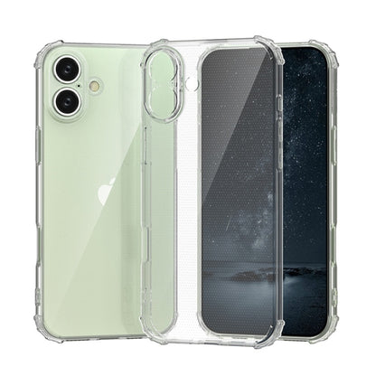 For iPhone 16 Four-Corner Shockproof Clear TPU Phone Case(Transparent) - iPhone 16 Cases by buy2fix | Online Shopping UK | buy2fix