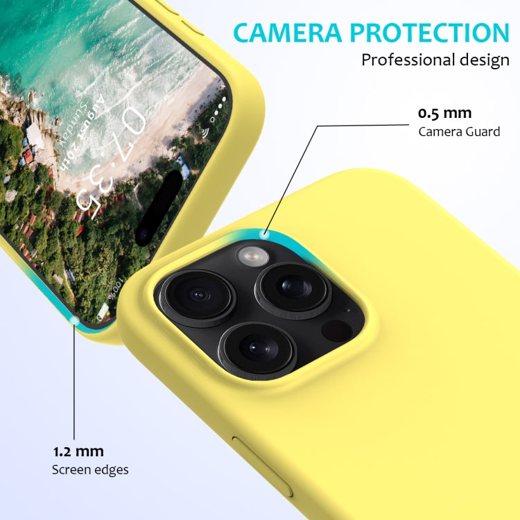 For iPhone 16 Pro Max Solid Color Silicone Phone Case(Lemon Yellow) - More iPhone Cases by buy2fix | Online Shopping UK | buy2fix