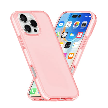 For iPhone 16 Pro Two-color Shockproof High Transparency TPU Phone Case(Pink) - iPhone 16 Pro Cases by buy2fix | Online Shopping UK | buy2fix