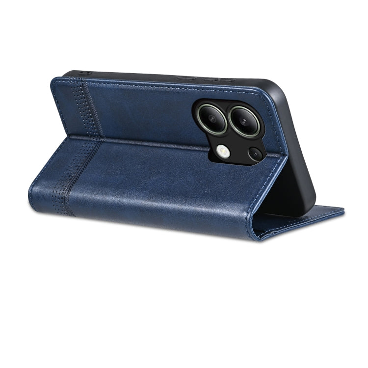 For Xiaomi Redmi Note 13 4G AZNS Magnetic Calf Texture Flip Leather Phone Case(Dark Blue) - Xiaomi Cases by AZNS | Online Shopping UK | buy2fix