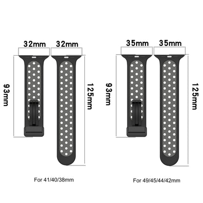 For Apple Watch 7 41mm Magnetic Buckle Silicone Watch Band(Black Grey) - Watch Bands by buy2fix | Online Shopping UK | buy2fix