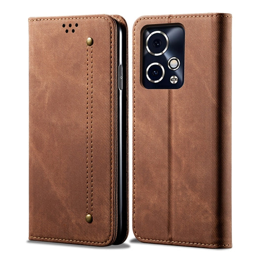 For Honor 90 GT Denim Texture Flip Leather Phone Case(Brown) - Honor Cases by buy2fix | Online Shopping UK | buy2fix