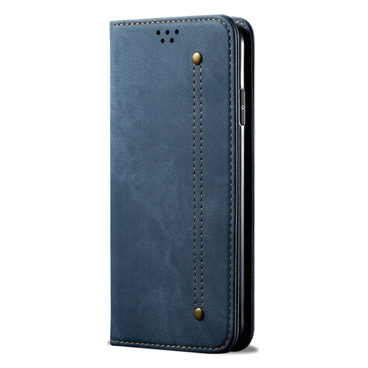 For Honor Magic6 Denim Texture Flip Leather Phone Case(Blue) - Honor Cases by buy2fix | Online Shopping UK | buy2fix