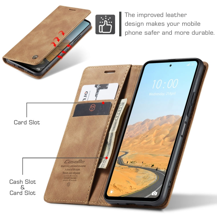 For Xiaomi Redmi 12 4G / 12 5G／Note 12R CaseMe 013 Multifunctional Horizontal Flip Leather Phone Case(Brown) - Xiaomi Cases by CaseMe | Online Shopping UK | buy2fix