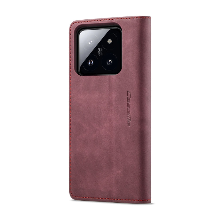 For Xiaomi 14 Pro CaseMe 013 Multifunctional Horizontal Flip Leather Phone Case(Wine Red) - 14 Pro Cases by CaseMe | Online Shopping UK | buy2fix