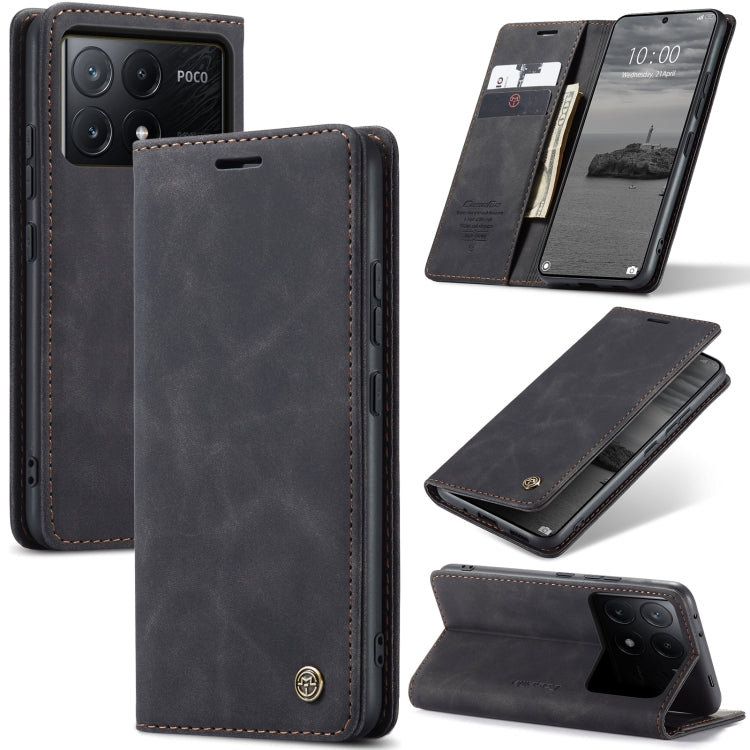 For Xiaomi Redmi K70E 5G CaseMe 013 Multifunctional Horizontal Flip Leather Phone Case(Black) - K70E Cases by CaseMe | Online Shopping UK | buy2fix