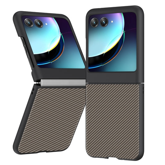 For Motorola Razr 40 Ultra Ultra-thin Carbon Fiber Texture Printing Phone Case(Gold) - Motorola Cases by buy2fix | Online Shopping UK | buy2fix