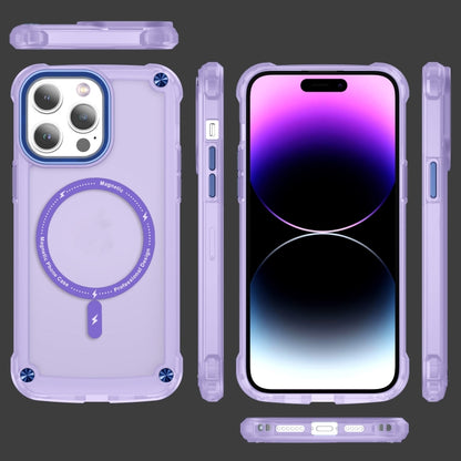 For iPhone 16 Pro Skin Feel TPU + PC MagSafe Magnetic Phone Case(Transparent Purple) - iPhone 16 Pro Cases by buy2fix | Online Shopping UK | buy2fix