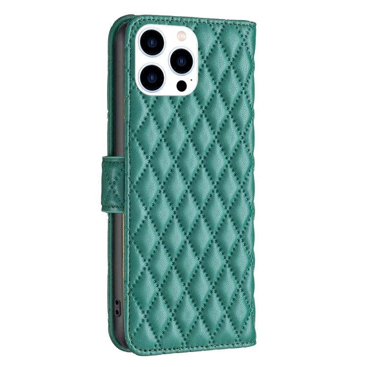 For iPhone 16 Pro Max Diamond Lattice Wallet Flip Leather Phone Case(Green) - iPhone 16 Pro Max Cases by buy2fix | Online Shopping UK | buy2fix