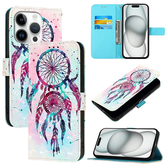 For iPhone 16 Pro 3D Painting Horizontal Flip Leather Phone Case(Color Drop Wind Chimes) - iPhone 16 Pro Cases by buy2fix | Online Shopping UK | buy2fix