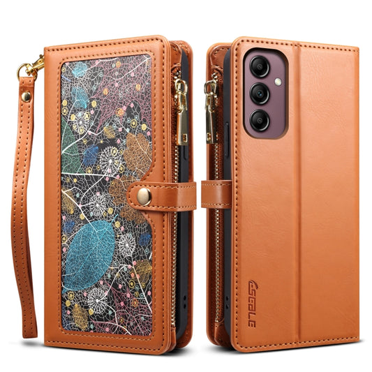 For Samsung Galaxy M55 5G ESEBLE Star Series Lanyard Zipper Wallet RFID Leather Case(Brown) - Galaxy Phone Cases by ESEBLE | Online Shopping UK | buy2fix
