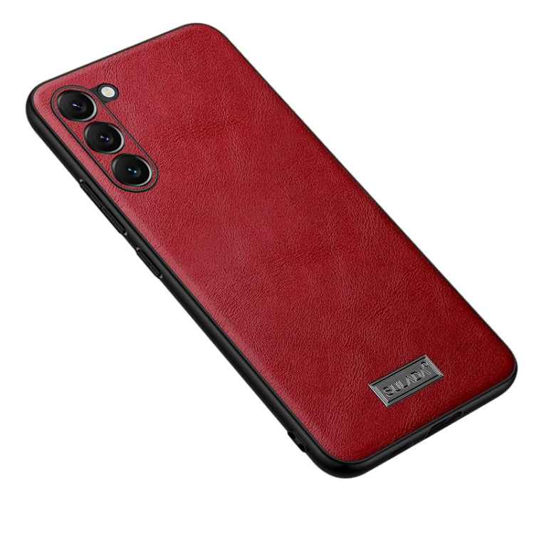 For Samsung Galaxy S23+ 5G SULADA Shockproof TPU + Handmade Leather Phone Case(Red) - Galaxy S23+ 5G Cases by SULADA | Online Shopping UK | buy2fix