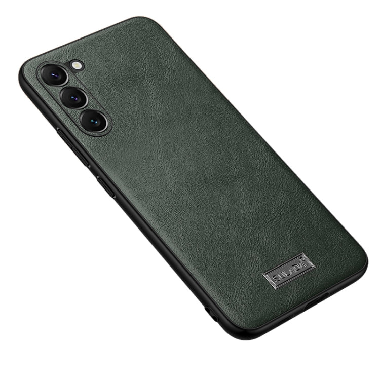 For Samsung Galaxy S24 5G SULADA Shockproof TPU Hybrid Handmade Leather Phone Case(Green) - Galaxy S24 5G Cases by SULADA | Online Shopping UK | buy2fix