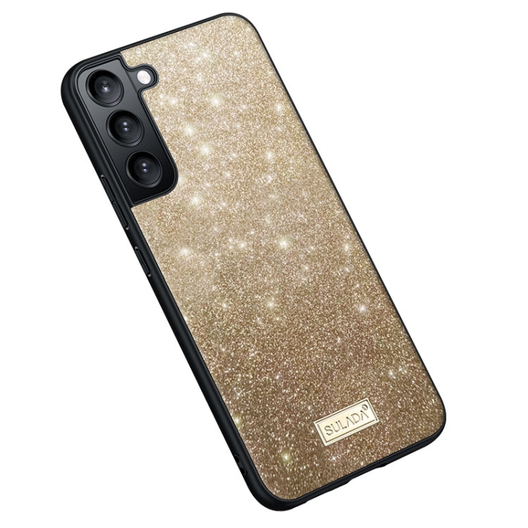 For Samsung Galaxy S23 5G SULADA Glittery TPU Hybrid Handmade Leather Phone Case(Gold) - Galaxy S23 5G Cases by SULADA | Online Shopping UK | buy2fix