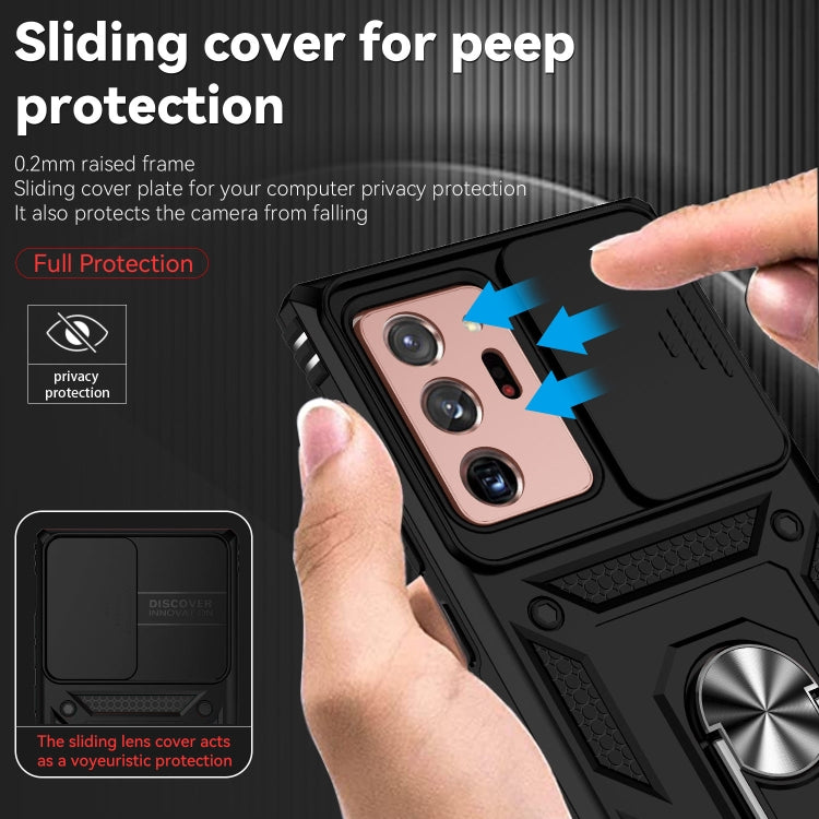 For Samsung Galaxy Note20 Ultra Sliding Camshield Holder Phone Case(Black) - Galaxy Note20 Ultra Cases by buy2fix | Online Shopping UK | buy2fix