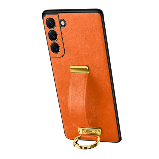 For Samsung Galaxy S24 5G SULADA PC + Leather Texture Skin Feel Shockproof Phone Case(Orange) - Galaxy S24 5G Cases by SULADA | Online Shopping UK | buy2fix