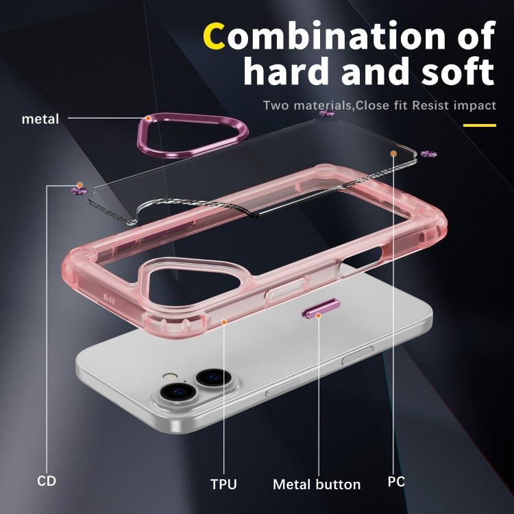 For iPhone 16 Skin Feel TPU + PC Phone Case(Transparent Pink) - iPhone 16 Cases by buy2fix | Online Shopping UK | buy2fix