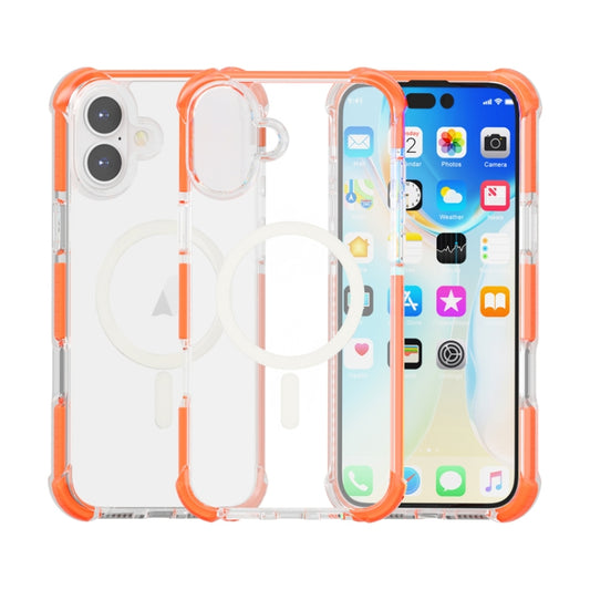 For iPhone 16 Acrylic Magsafe Magnetic Shockproof Phone Case(Orange) - iPhone 16 Cases by buy2fix | Online Shopping UK | buy2fix