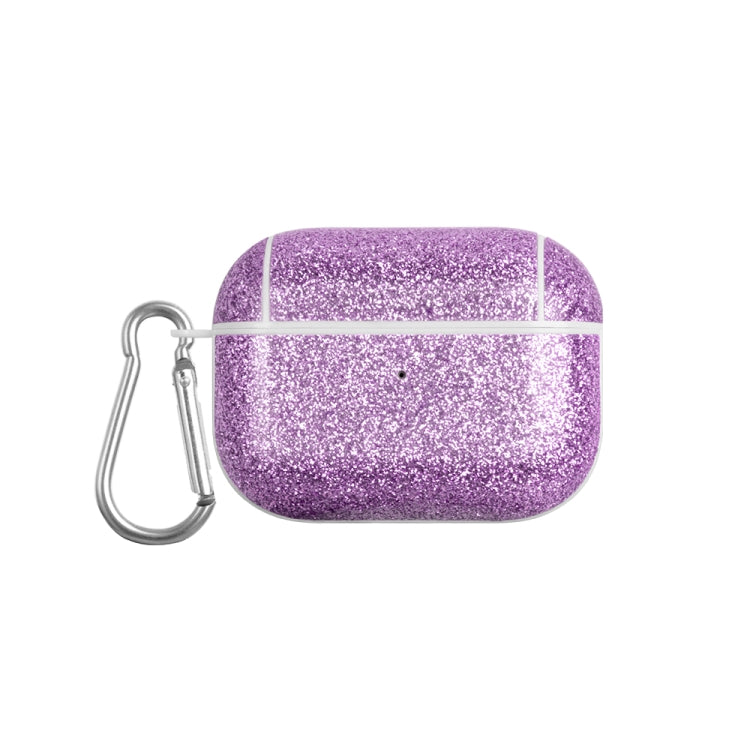 For AirPods Pro Glitter Powder Skin Texture PC TWS Earphone Case(Purple) - For AirPods Pro by buy2fix | Online Shopping UK | buy2fix