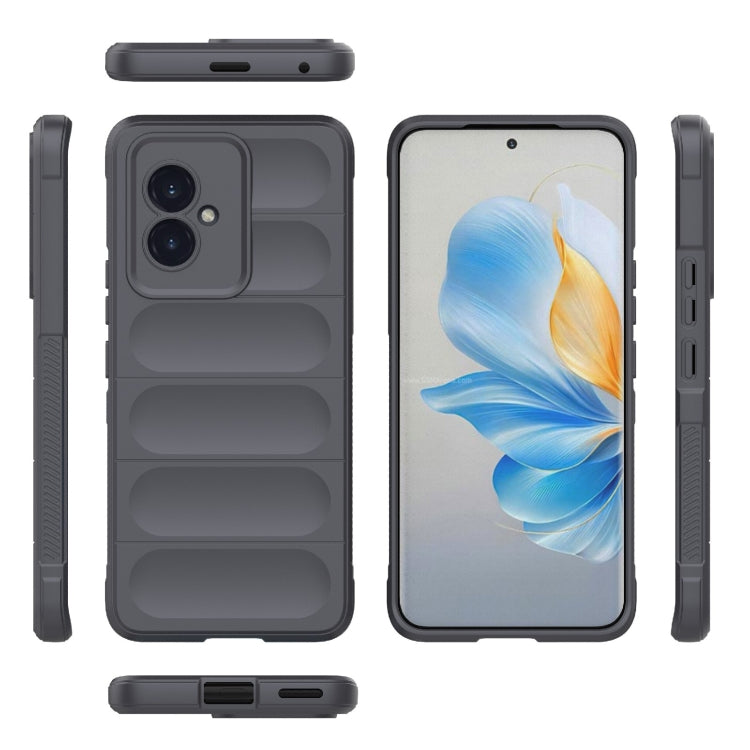 For Honor 100 5G Magic Shield TPU + Flannel Phone Case(Dark Grey) - Honor Cases by buy2fix | Online Shopping UK | buy2fix