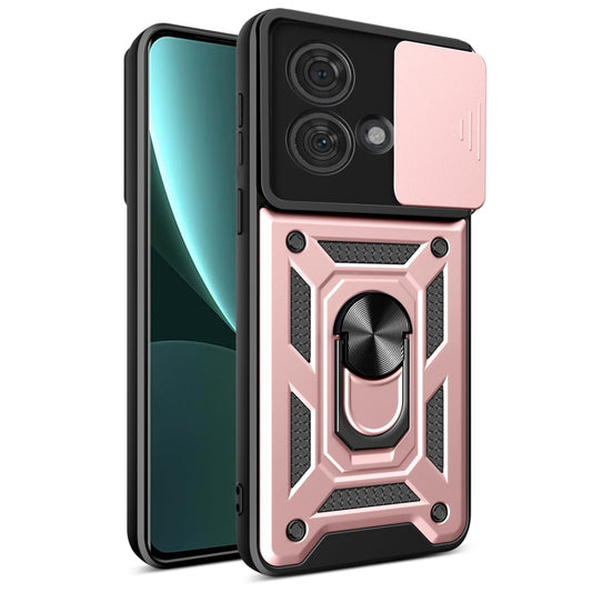 For Motorola Edge 40 Neo 5G Sliding Camera Cover Design TPU Hybrid PC Phone Case(Rose Gold) - Motorola Cases by buy2fix | Online Shopping UK | buy2fix