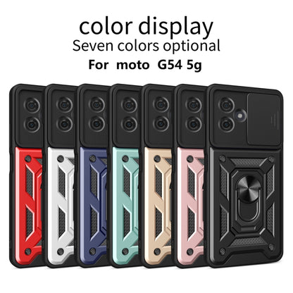 For Motorola Moto G54 5G EU Sliding Camera Cover Design TPU Hybrid PC Phone Case(Gold) - Motorola Cases by buy2fix | Online Shopping UK | buy2fix