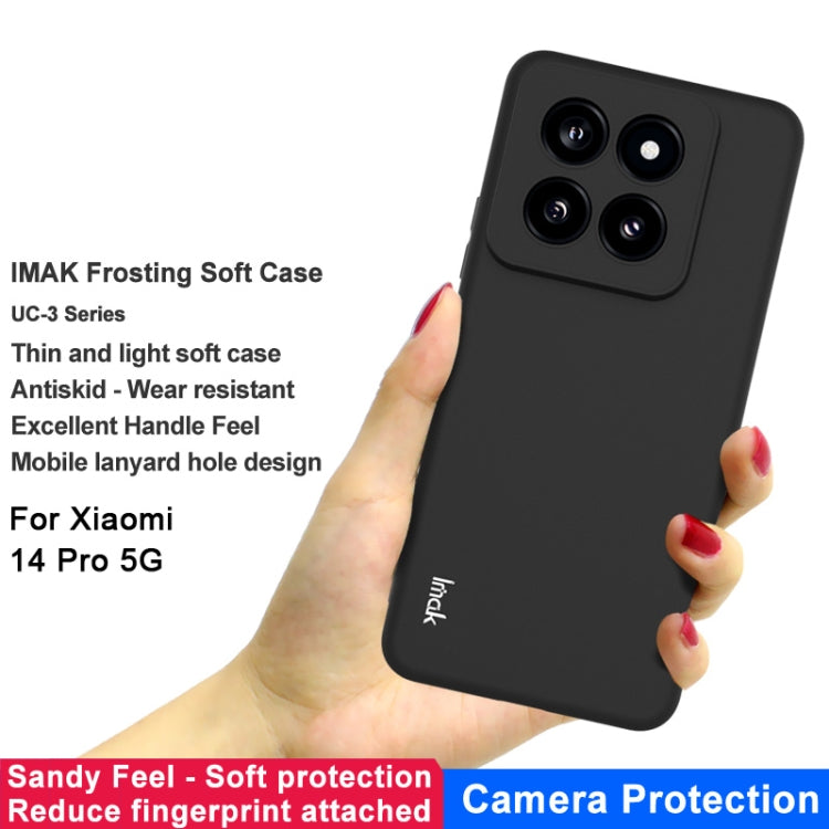 For Xiaomi 14 Pro 5G IMAK UC-3 Series Shockproof Frosted TPU Protective Phone Case(Black) - 14 Pro Cases by imak | Online Shopping UK | buy2fix