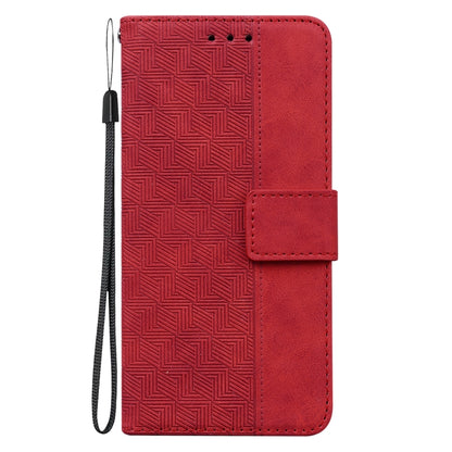 For Motorola Moto G Power 5G 2024 Geometric Embossed Leather Phone Case(Red) - Motorola Cases by buy2fix | Online Shopping UK | buy2fix