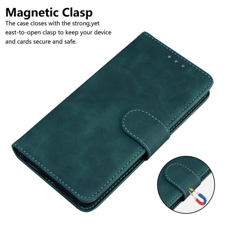 For Xiaomi Redmi Note 13 Pro+ 5G Skin Feel Pure Color Flip Leather Phone Case(Green) - Note 13 Pro+ Cases by buy2fix | Online Shopping UK | buy2fix