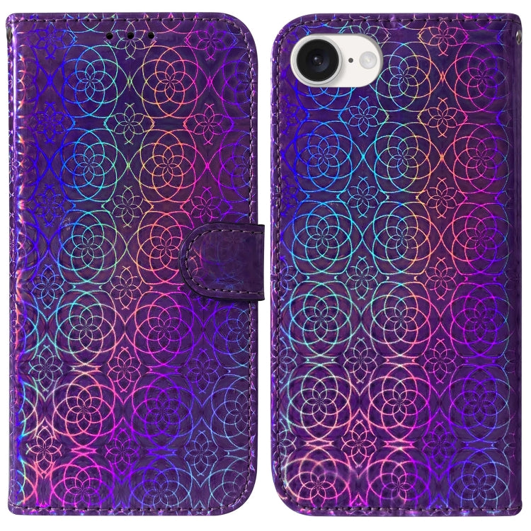 For iPhone SE 2024 Colorful Magnetic Buckle Leather Phone Case(Purple) - More iPhone Cases by buy2fix | Online Shopping UK | buy2fix