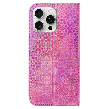 For iPhone 16 Pro Colorful Magnetic Buckle Leather Phone Case(Pink) - iPhone 16 Pro Cases by buy2fix | Online Shopping UK | buy2fix