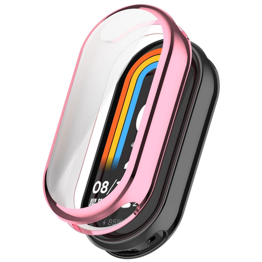 For Xiaomi Mi Band 8 Full Coverage TPU Electroplating Watch Protective Case(Pink) - Watch Cases by buy2fix | Online Shopping UK | buy2fix