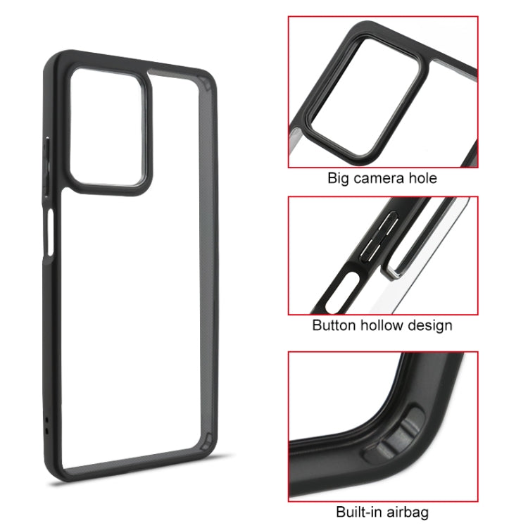 For Xiaomi Redmi Note 12 Pro / Poco X5 Pro 5G Frosted TPU + Transparent PC Phone Case(Black) - Xiaomi Cases by buy2fix | Online Shopping UK | buy2fix