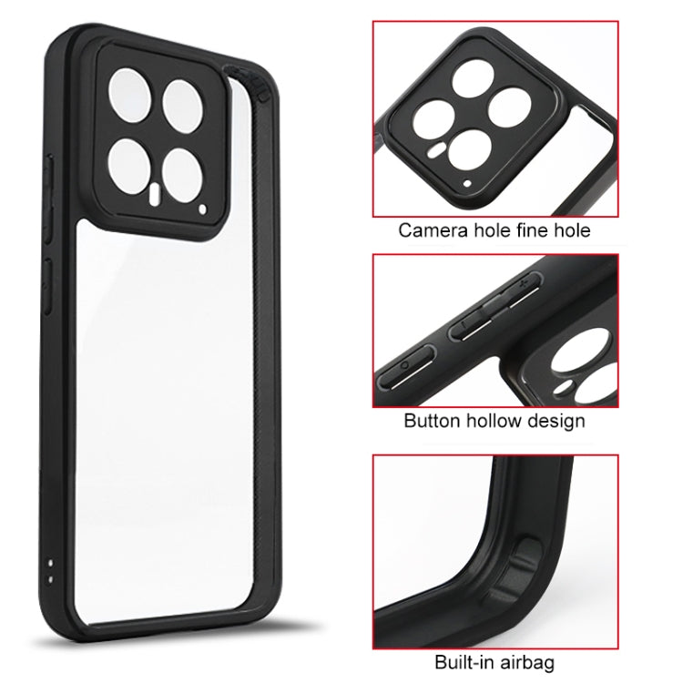 For Xiaomi 14 Frosted TPU + Transparent PC Phone Case(Black) - 14 Cases by buy2fix | Online Shopping UK | buy2fix