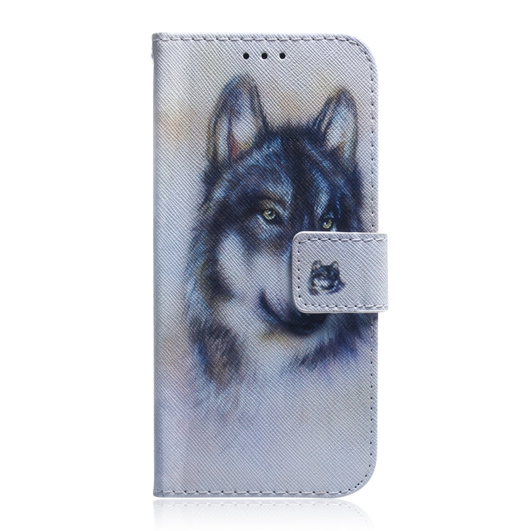 For iPhone 16 Plus Coloured Drawing Flip Leather Phone Case(White Wolf) - iPhone 16 Plus Cases by buy2fix | Online Shopping UK | buy2fix