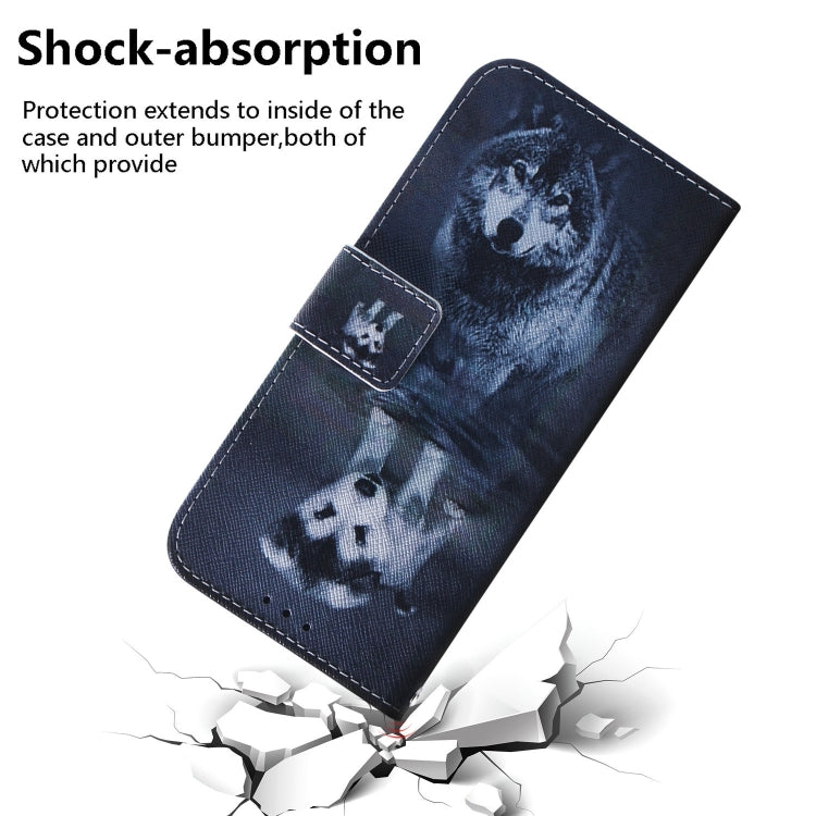 For iPhone 16 Pro Max Coloured Drawing Flip Leather Phone Case(Wolf and Dog) - iPhone 16 Pro Max Cases by buy2fix | Online Shopping UK | buy2fix