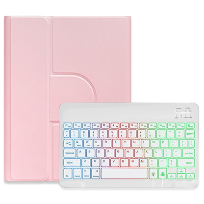 For iPad 10th Gen 10.9 2022 Three-color Backlight White 360 Degree Rotatable Bluetooth Keyboard Leather Case(Pink) - Universal by buy2fix | Online Shopping UK | buy2fix