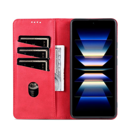 For Samsung Galaxy S24+ 5G AZNS Magnetic Calf Texture Flip Leather Phone Case(Red) - Galaxy S24+ 5G Cases by AZNS | Online Shopping UK | buy2fix