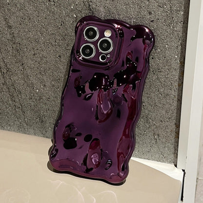 For iPhone 16 Pro Max Wave Bubbles TPU Phone Case(Painted Purple) - iPhone 16 Pro Max Cases by buy2fix | Online Shopping UK | buy2fix