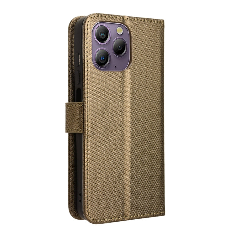 For Blackview A96 Diamond Texture Leather Phone Case(Brown) - More Brand by buy2fix | Online Shopping UK | buy2fix