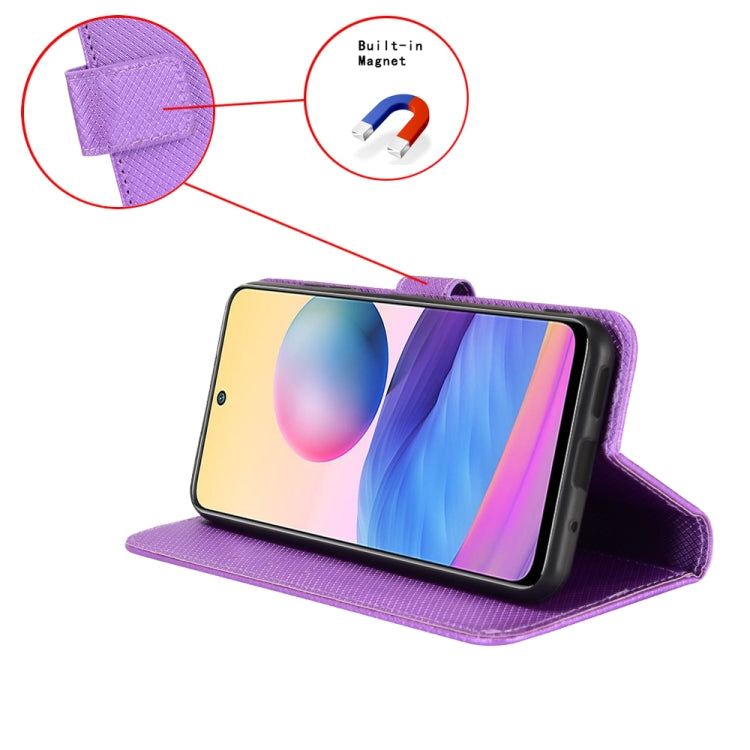 For Ulefone Note 16 Pro Diamond Texture Leather Phone Case(Purple) - Ulefone Cases by buy2fix | Online Shopping UK | buy2fix
