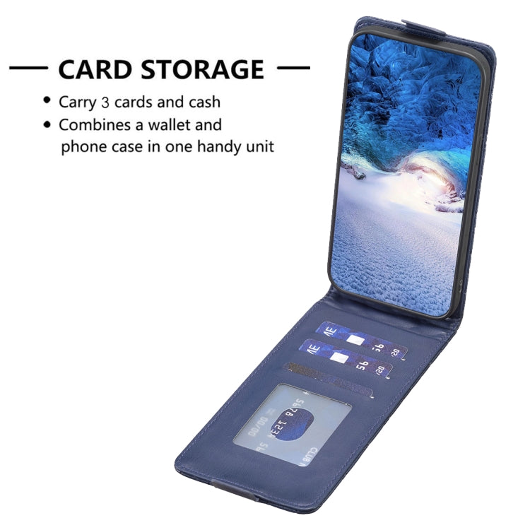 For iPhone 16 Pro Diamond Lattice Vertical Flip Leather Phone Case(Blue) - iPhone 16 Pro Cases by buy2fix | Online Shopping UK | buy2fix