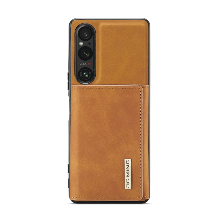 For Sony Xperia 1 V DG.MING M1 Series 3-Fold Multi Card Wallet + Magnetic Phone Case(Brown) - Sony Cases by DG.MING | Online Shopping UK | buy2fix