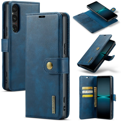 For Sony Xperia 1 VI DG.MING Crazy Horse Texture Detachable Magnetic Leather Phone Case(Blue) - Sony Cases by DG.MING | Online Shopping UK | buy2fix