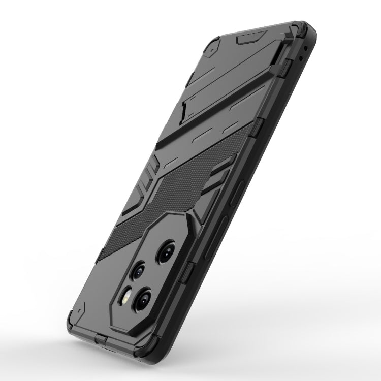 For Honor 100 Pro 5G Punk Armor 2 in 1 PC + TPU Phone Case with Holder(Black) - Honor Cases by buy2fix | Online Shopping UK | buy2fix