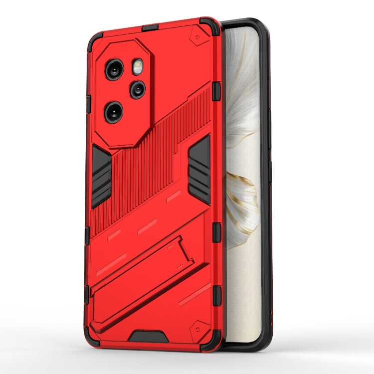 For Honor 100 Pro 5G Punk Armor 2 in 1 PC + TPU Phone Case with Holder(Red) - Honor Cases by buy2fix | Online Shopping UK | buy2fix