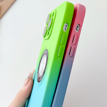 For iPhone 13 Pro Max Two-color Gradient MagSafe TPU Phone Case(Green+Blue) - iPhone 13 Pro Max Cases by buy2fix | Online Shopping UK | buy2fix