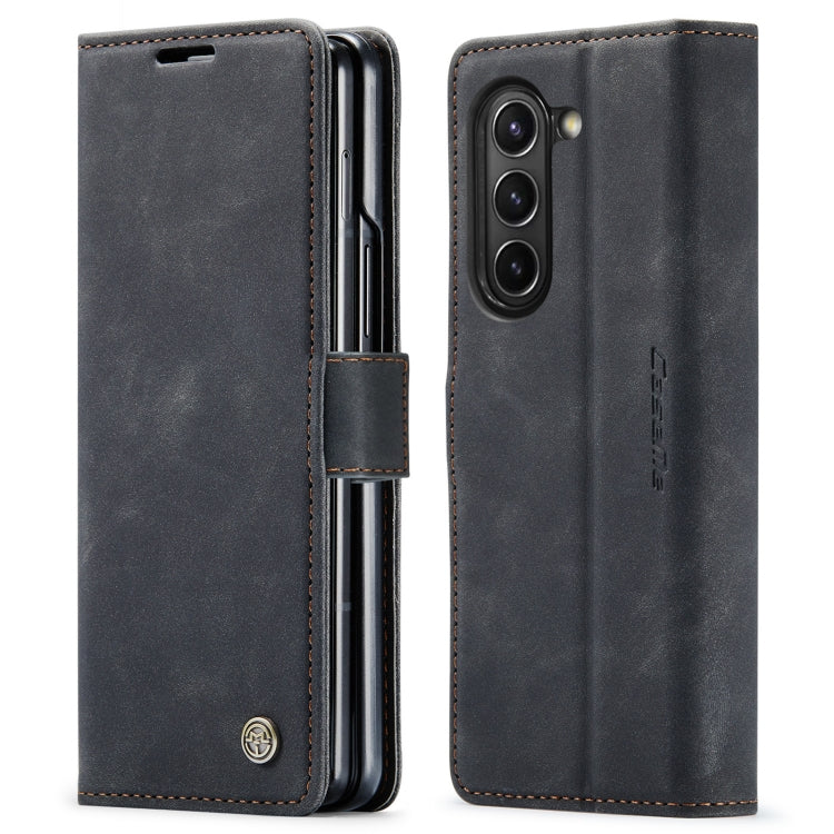 For Samsung Galaxy Z Fold5 CaseMe-013 Multifunctional Retro Frosted Leather Phone Case(Black) - Galaxy Z Fold5 Cases by CaseMe | Online Shopping UK | buy2fix