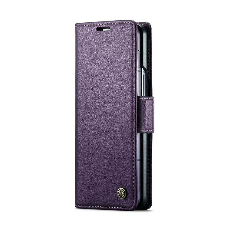 For Samsung Galaxy Z Fold6 5G CaseMe 023 Butterfly Buckle Litchi Texture RFID Anti-theft Leather Phone Case(Pearly Purple) - Galaxy Z Fold6 5G Cases by CaseMe | Online Shopping UK | buy2fix