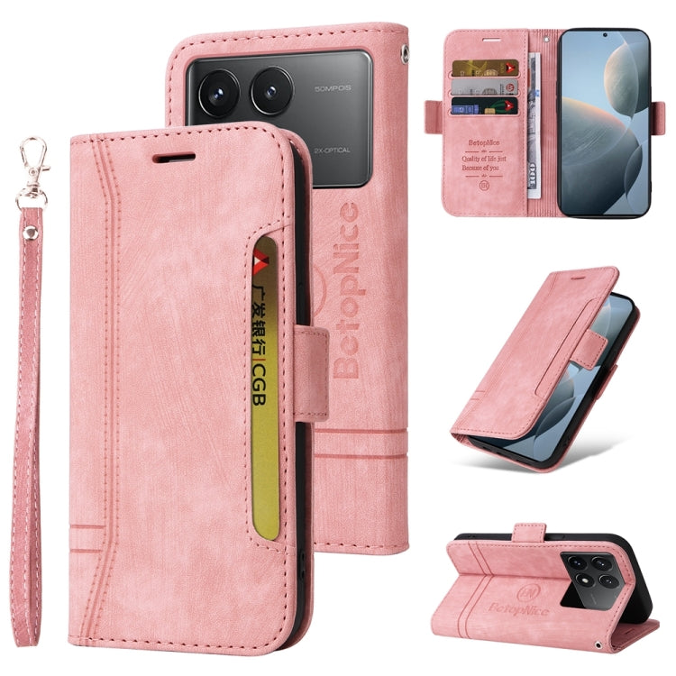 For Xiaomi Redmi K70 / K70 Pro 5G BETOPNICE Dual-side Buckle Leather Phone Case(Pink) - Xiaomi Cases by BETOPNICE | Online Shopping UK | buy2fix